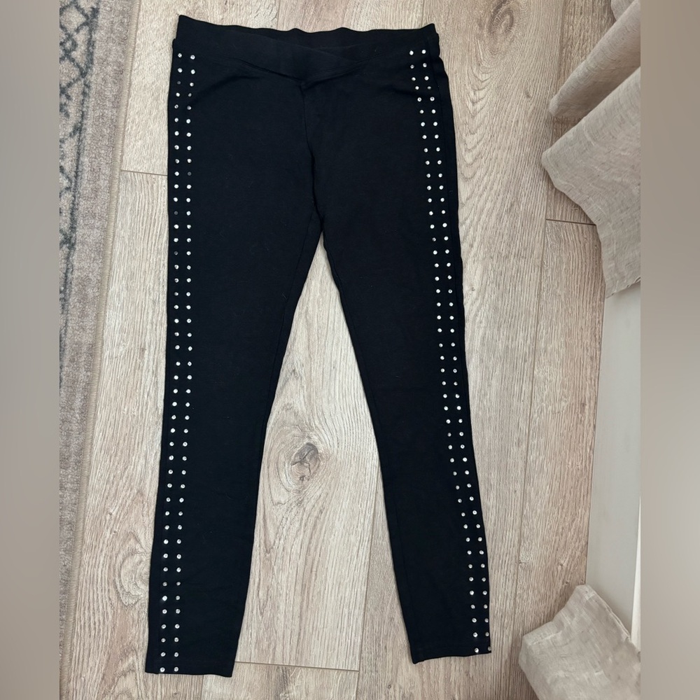 Bebe bedazzled black leggings SZ xs